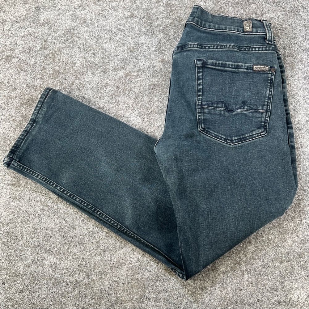 7 for all mankind Dark‎ Blue slimmy luxe performance denim jeans 32 x 27